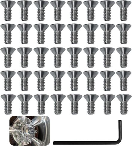 970076 براغي غطاء مركز العجلة Allen Head & Allen Wrench، مناسبة لعجلات الدفع Torq للسباق الأمريكي، 20 قطعة in Kuwait