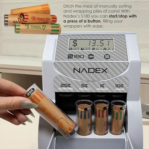 فارز وعداد العملات الرقمية Nadex S180 – يعرض القيم الإجمالية والفئات، ألياف الكربون in Kuwait