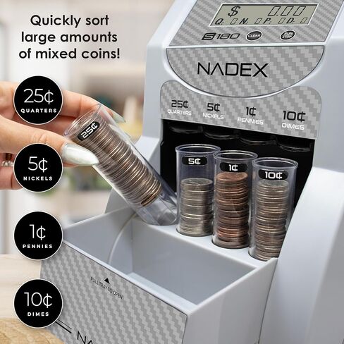 فارز وعداد العملات الرقمية Nadex S180 – يعرض القيم الإجمالية والفئات، ألياف الكربون in Kuwait
