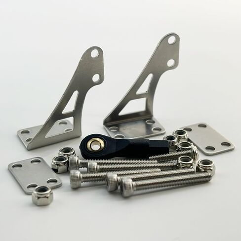 6 Sets Stainless Steel Control Horns L20×W12×H33mm 2 Holes Positions Control Horn for RC Airplane KT Model Plane Parts Accessories with Screw Nut and Ball Head End in Kuwait