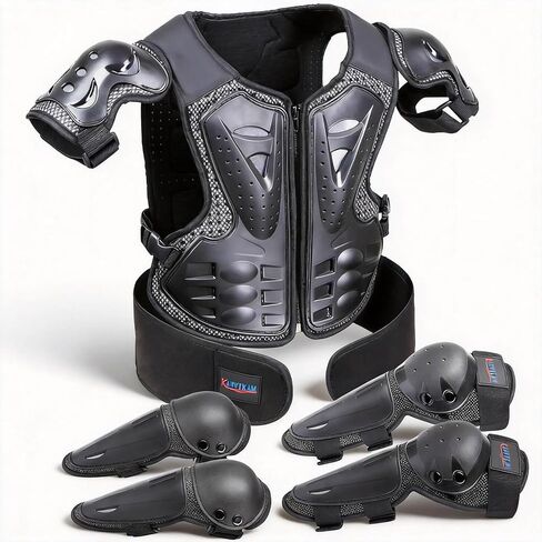 Kids Dirt Bike Gear,Motorcycle Armor Vest Suit for Motocross ATV MTB,Elbow Knee Back Chest Protection for Skating Ski in Saudi Arabia