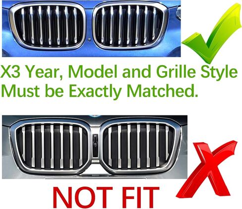 إدراج شبكة السيارات لسيارات BMW X3 G01 2018-2021 X4 G02 2019-2021 (ليس لـ AWD) 7 شبكات، ملحقات الشواية الأمامية in Kuwait