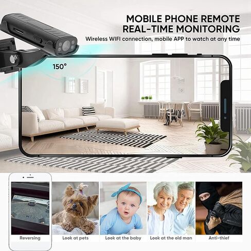 Reverse Hitch Guide Camera, 150 Wide Angle Lens 1080P HD Camera, Motion Detection with Built in WiFi & Rechargeable Battery, Ideal for RV, Truck, Trailer & Car Home Security in Kuwait