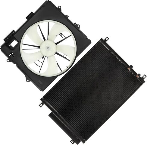 مجموعة مروحة التبريد متوافقة مع 2010-2013 لكاديلاك CTS 3.0L 2009-2013 لكاديلاك CTS 3.6L، مروحة الرادياتير ملائمة مباشرة للاستبدال لمروحة تبريد المحرك ومكثف تكييف الهواء للمحرك in Kuwait