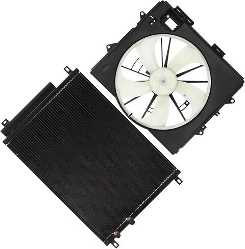 مجموعة مروحة التبريد متوافقة مع 2010-2013 لكاديلاك CTS 3.0L 2009-2013 لكاديلاك CTS 3.6L، مروحة الرادياتير ملائمة مباشرة للاستبدال لمروحة تبريد المحرك ومكثف تكييف الهواء للمحرك in Kuwait