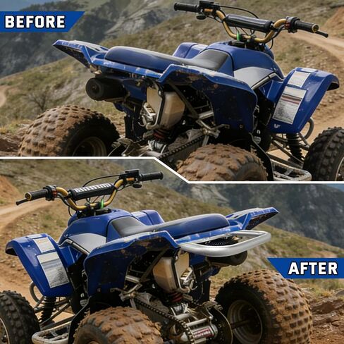 مصد خلفي من الألومنيوم مع ضوء خلفي LED لـ 1988-2006 Yamaha Blaster 200 YFS200 ATV، واقي قضيب إمساك عريض خلفي عالي التحمل ومجموعة ضوء الفرامل باللون الفضي in Kuwait
