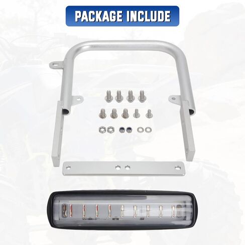 مصد خلفي من الألومنيوم مع ضوء خلفي LED لـ 1988-2006 Yamaha Blaster 200 YFS200 ATV، واقي قضيب إمساك عريض خلفي عالي التحمل ومجموعة ضوء الفرامل باللون الفضي in Kuwait