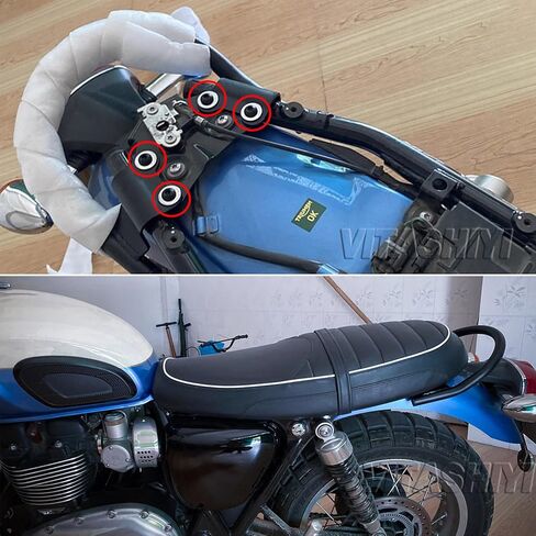 قضيب الإمساك لـ Triumph Street Twin، Street Scrambler، Bonneville T100 T120 & Speed ​​Twin 900، مقبض الركاب الخلفي للدراجة النارية، ملحقات أنبوب فولاذي 16 مم (أسود مطفي) in Kuwait