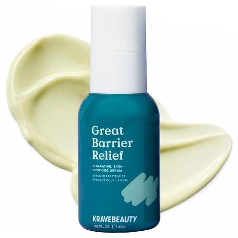 KraveBeauty Great Barrier Relief - Soothing Skin Barrier Repair Serum with Tamanu Oil to Soothe Irritations and Calm Redness for All Skin Types, Vegan and Cruelty-Free, 1.52 fl oz in Saudi Arabia