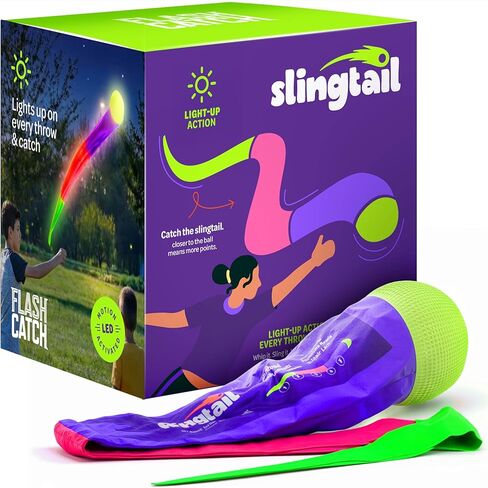 لعبة كرة Slingtail المضيئة - ألعاب ذيل البيسبول للأولاد الذين تتراوح أعمارهم بين 8 9 10 11 12 13 - هدايا عيد ميلاد للمراهقين - أفكار هدايا للأولاد المراهقين - هدايا للأولاد بعمر 12 عامًا - ألعاب الصيف على الشاطئ للأطفال والمراهقين in Kuwait