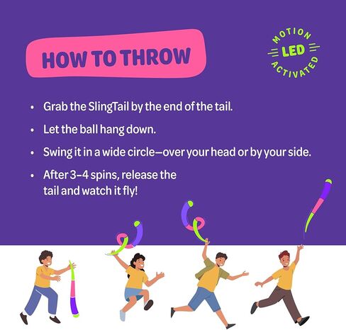 لعبة كرة Slingtail المضيئة - ألعاب ذيل البيسبول للأولاد الذين تتراوح أعمارهم بين 8 9 10 11 12 13 - هدايا عيد ميلاد للمراهقين - أفكار هدايا للأولاد المراهقين - هدايا للأولاد بعمر 12 عامًا - ألعاب الصيف على الشاطئ للأطفال والمراهقين in Kuwait