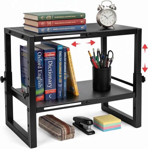 Locker Shelf for School, Adjustable Width and Height Locker Shelf Organizer,Office Desk Shelf Organizer, Heavy Duty locker organizer shelves Ideal Fits Standard Size School, Office, and Gym Lockers in Kuwait