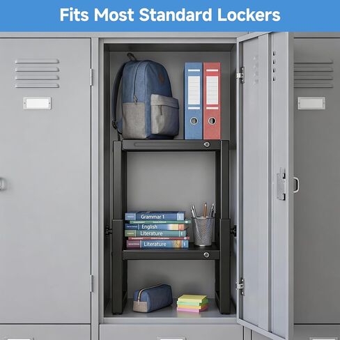 Locker Shelf for School, Adjustable Width and Height Locker Shelf Organizer,Office Desk Shelf Organizer, Heavy Duty locker organizer shelves Ideal Fits Standard Size School, Office, and Gym Lockers in Kuwait