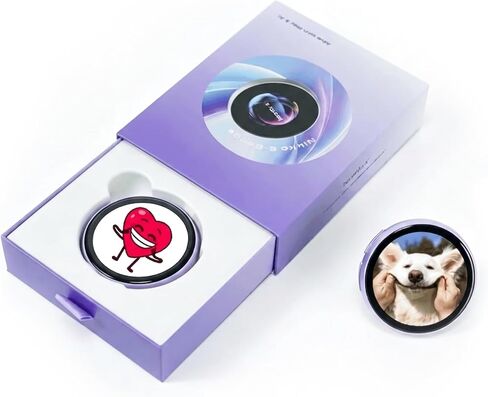 Pintura Digital Badge Pin, Pixel Badge Pin Digital Display with 1.8'' IPS Touch Screen – Custom Photo Slideshow & GIF Display via Bluetooth, Keychain/Itabag Accessory with Magnetic Clip, Anime Pins Gift for Kids, Teens & Fans in Kuwait