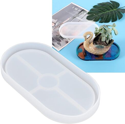 Oval Silicone Coaster Mold | DIY Jewelry Making Kit for Resin, Clay, Wax & Baking, Durable Translucent Craft Mold for Gifts & Decorations in Kuwait