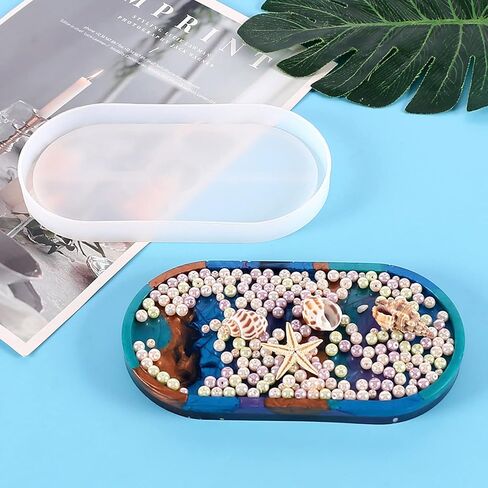 Oval Silicone Coaster Mold | DIY Jewelry Making Kit for Resin, Clay, Wax & Baking, Durable Translucent Craft Mold for Gifts & Decorations in Kuwait