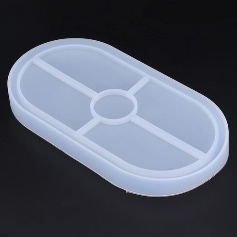 Oval Silicone Coaster Mold | DIY Jewelry Making Kit for Resin, Clay, Wax & Baking, Durable Translucent Craft Mold for Gifts & Decorations in Kuwait