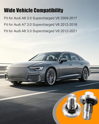 طقم برغي نازف الشاحن الفائق من TIKSCIENCE مناسب لسيارة Audi A6 A7 A8 Q5 Q7 S4 S5 SQ5 Volkswagen Touareg Hybrid 3.0 استبدال 06E 127 535B، برغي نازف من الفولاذ المقاوم للصدأ، قطعتان in Kuwait