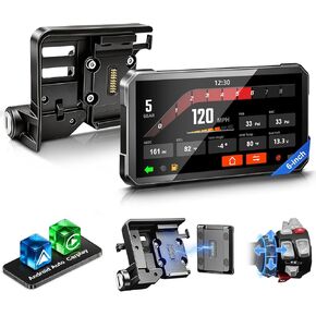 LBW 7" Motorcycle CarPlay Fit for BMW, Native Wonder Wheel Control, Data Reading, Wireless Bluetooth, GPS Navigation System, 1200 Nits IP69K Waterproof Touch Screen, Plug&Play, Android Auto/Siri/TPMS in Saudi Arabia