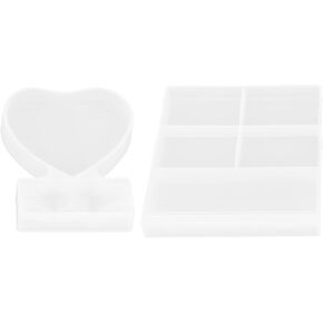 Haofy Silicone Resin Mold Lightweight 137g Rectangle and Heart Shapes Picture Frame Crafting Mold Smooth Release for Home Decor and Personalized Gifts 2 Piece Set in Kuwait