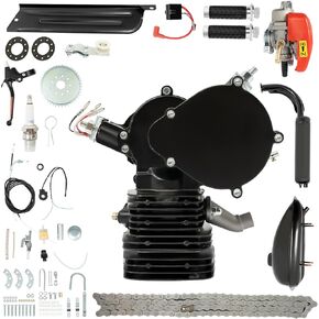 Upgrade 110CC Bicycle Engine Kit 2 Stroke Motorized Bike Kit Gas Powered Engine Motor Kit with CDI System Foot Pedal Start Bike Kit for 26/28" Bikes (Black) in Saudi Arabia
