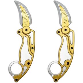 سكين Dreamplay Fidget Gravity Karambit، قطعتين من ألعاب الجاذبية المطبوعة ثلاثية الأبعاد، سكين مزيف مثالي لتخفيف التوتر والقلق والتوحد والإضافة (سكاكين-أسود) in Kuwait
