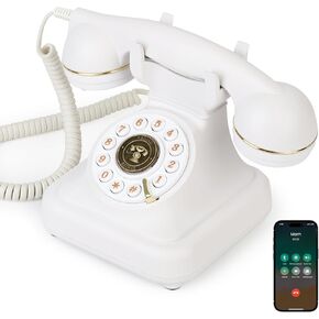 Bluetooth Retro Phone with Speakerphone, Bluetooth Landline Telephone, Bluetooth Home Phone with USB Rechargeable Power, Hands-Free Calling & Music Playback, Black in Kuwait