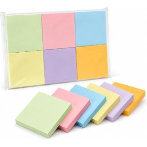 Sticky Notes for Office School Home, 6 Pads 100 Sheets Each, Super Sticky Bright Color Memo Pads, 3x3 Inches Easy Peel Self Stick Notes in Saudi Arabia
