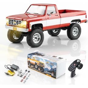 EAZYRC FMS 1/18 FCX18S Chevy K10 S RC Crawler RTR with License Red, RC Pickup Truck 4x4 Chevy Hobby Grade 2-Speed Transmission Monster Truck for Adults with Led Light (red) in Kuwait