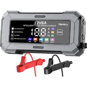 Car Battery Charger Automatic Trickle Charger and Battery Maintainer with Pulse Repair Digital Display Trickle Charger for Car Battery 12V6A Auto Battery Charger for AGM Motorcycle LiFePO4 Batteries in Saudi Arabia