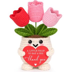 Thank You Gifts for Women, Appreciation Gifts for Boss Nurse Teacher Principal Boss Day Gift for Women End of Year Teacher Gift, Thanks Gift for Manager Coworker Handmade Positive Cheer Crochet Tulip in Kuwait