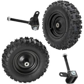 4.10-6 Flat-Free Front Wheel Kit with 12mm Steering Spindles – Pre-Mounted Tires & Rims for 50cc-125cc Go Karts, ATVs, Drift Trikes, Buggies, Dollies & Utility Vehicles in Kuwait