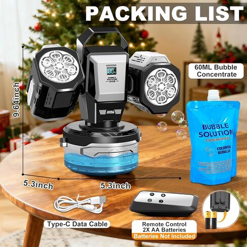 Rechargeable Bubble Machine for Kids Party: RGB Lights & Remote Control in Saudi Arabia