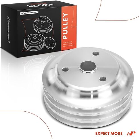 A-Premium 6.6 Inch Crankshaft Pulley with Triple-Groove Machined Aluminum Compatible with 1969-1985 Chevrolet Small Block - V8 283, 302, 305, 307, 327, 350, Long Water Pump in Kuwait