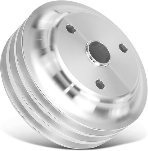 A-Premium 6.6 Inch Crankshaft Pulley with Triple-Groove Machined Aluminum Compatible with 1969-1985 Chevrolet Small Block - V8 283, 302, 305, 307, 327, 350, Long Water Pump in Kuwait
