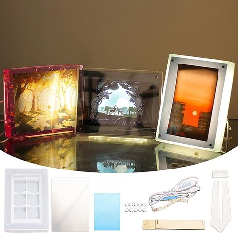 Flexible Resin Easy Demolding Epoxy Resin Mold Picture Frame Silicone Texture for Photo Frames Artistic Silicone Mold in Kuwait