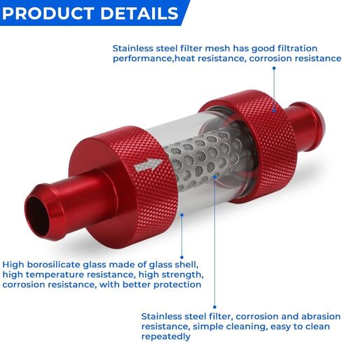 5/8" Universal Filter Inline Heater Core Coolant Filter Red in Kuwait