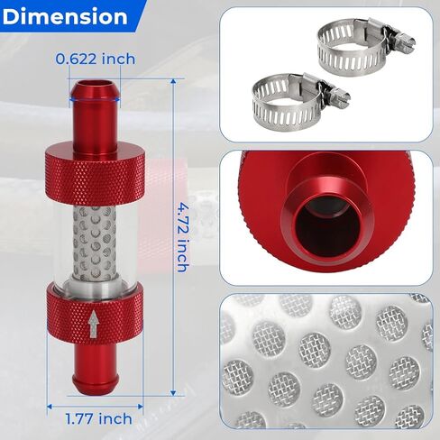 5/8" Universal Filter Inline Heater Core Coolant Filter Red in Kuwait