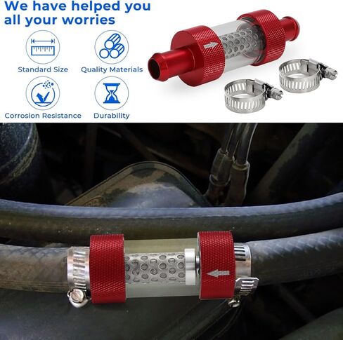 5/8" Universal Filter Inline Heater Core Coolant Filter Red in Kuwait