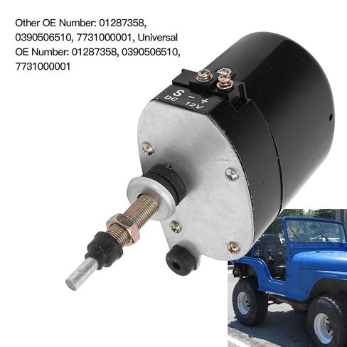Cosiki 12V Wiper Motor, Long Shaft 105 Degree Angle Metal Replacement for Tractor, with Enhanced Performance for 207 307 in Kuwait