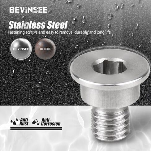 Bevinsee قرص الفرامل الدوار المسمار 34211161806 متوافق مع BMW E36 E46 E90 E91 E92 E93 E39 E60 E61 E88 F30 Z3 Z4 320i 323i 328i 330Ci 330d 330xi 335i 525i 530i، برغي الاحتفاظ بالفولاذ المقاوم للصدأ in Kuwait