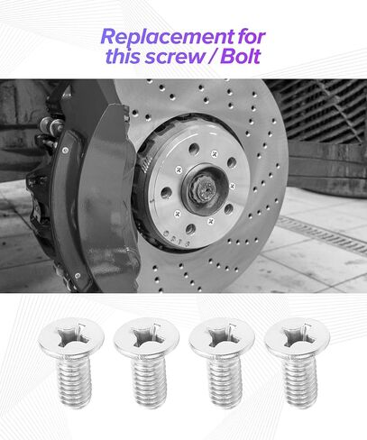 8PCS Automotive Screw,Brake Rotor Retaining Screw,Stainless Steel Brake Disc Rotor Screws,Rotors Safety Bolts for Front and Rear,Suitable for Most Car Models,Replacement for OEM 93600-06014-0H in Kuwait
