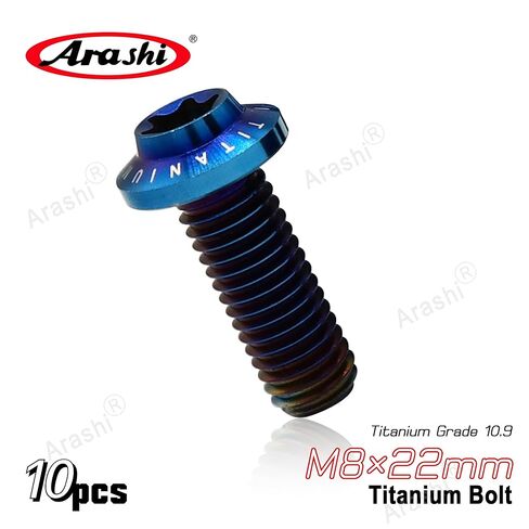 Arashi 10 Pcs M8x22mm Titanium Alloy Front Brake Disc Rotors Mounting Bolts Screws for S1000RR S1000R R1100S R1150RT HP2 K1200S R Nine T R1200RT K1300S K1600GT, Blue in Kuwait