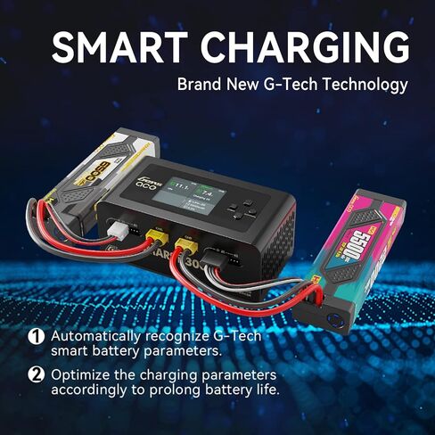 Gens Ace IMARS D300 G-Tech Smart Dual Lipo Charger 16A AC 300W DC 700W Lipo Charge (أسود) in Kuwait