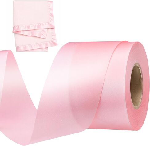 Retrowavy Blanket Binding Satin Poly Tape 2" x 25 Yards Single Fold Polyester Quilt Binding Trim, Glossy Satin Edging for Sewing, Quilting, Blankets, Crafts, Fabric Projects(White) in Kuwait