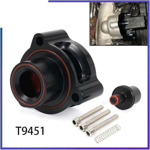 T9451/BOV113-BK صمام تفجير الألومنيوم VTA DV + مجموعة مهايئ متوافق مع Audi A4 A5 Q5 TT S3 TTS Volkswagen Golf GTI Jetta Passat 2004-2020 in Kuwait