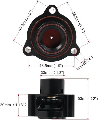 T9451/BOV113-BK صمام تفجير الألومنيوم VTA DV + مجموعة مهايئ متوافق مع Audi A4 A5 Q5 TT S3 TTS Volkswagen Golf GTI Jetta Passat 2004-2020 in Kuwait