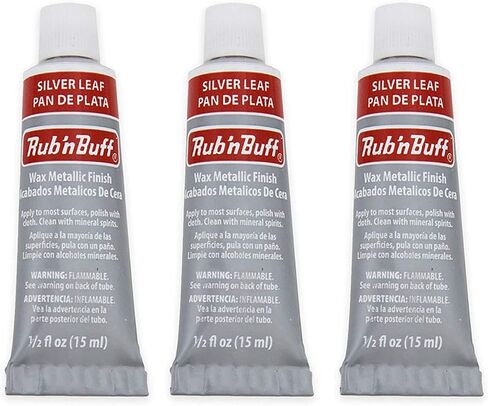 Rub 'n Buff The Original Wax Metallic Finish Silver Leaf [عبوة من 3 قطع] in Kuwait