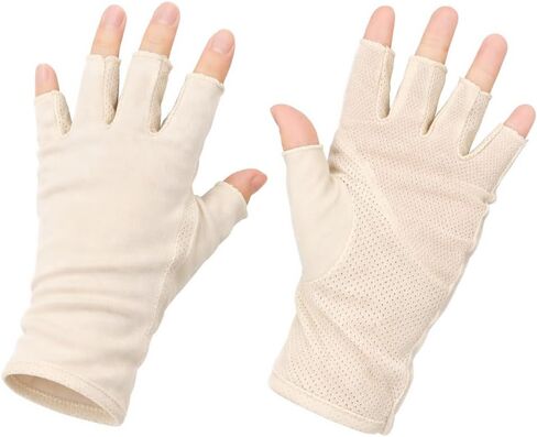 JURUAA Mens Summer Hiking Outdoor Sun Fingerless Gloves Cool Driving Anti UV Gloves in Saudi Arabia
