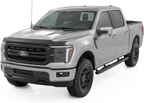 واقي غطاء محرك السيارة Rough Country لسيارة Ford F-150 (2021-2026) - بلاستيك حراري عالي الكثافة، تركيب 3M بدون حفر، أسود مسطح in Kuwait